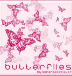 漂亮高贵的蝴蝶花纹背景笔刷