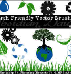 地球环保绿色生态标志符号笔刷