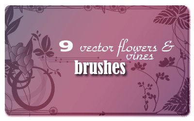 9种藤蔓花形图案笔刷