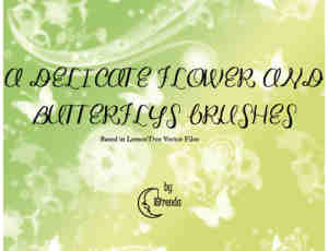 蝴蝶与鲜花装饰笔刷