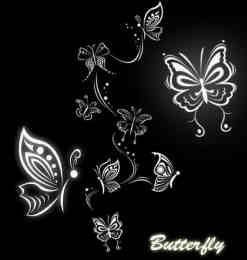 漂亮的花纹式蝴蝶笔刷