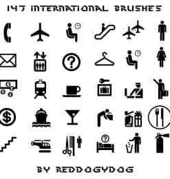 147国际公共图标符号笔刷