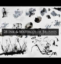 28种中国水墨画画笔效果笔刷