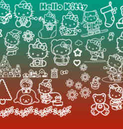 Hello Kitty圣诞节猫猫笔刷下载