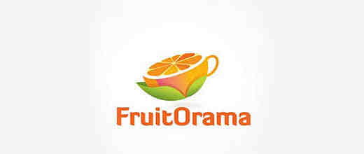 35个橙子造型的logo标志设计