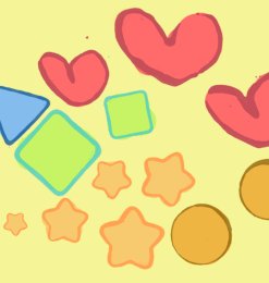 简单的星形三角形爱心符号笔刷