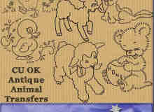 手绘线条卡通小羊鸭子PNG笔刷