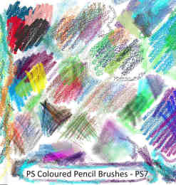 彩色蜡笔笔触材质笔刷