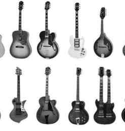 12把样式不同的吉他PS笔刷