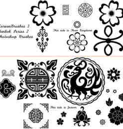 民族式古典花纹、龙形图案PS笔刷