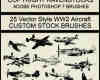 25种一战与二战中的老式飞机图案PS笔刷