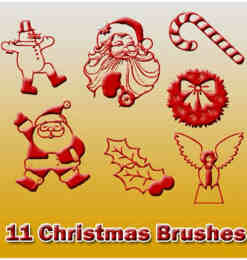 11种圣诞节元素装饰印花图案笔刷