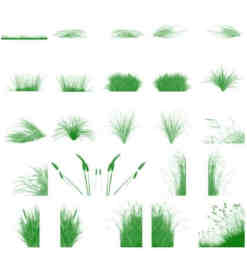 多种样式青草、草丛效果PS笔刷