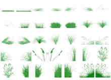 多种样式青草、草丛效果PS笔刷