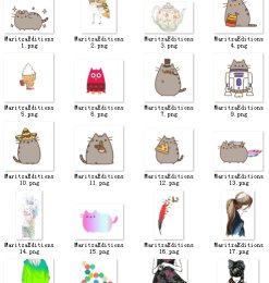 22个可爱卡通猫咪贴纸效果素材-【美图秀秀素材】