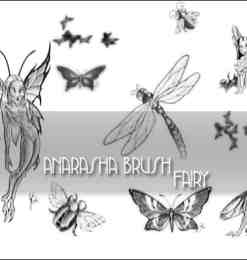 蝴蝶、蜻蜓、妖精图形photoshop笔刷素材