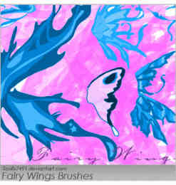 卡通蝴蝶翅膀、通话精灵翅膀、性感妖精翅膀photoshop笔刷素材