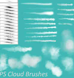 一套精致的云朵效果photoshop笔刷