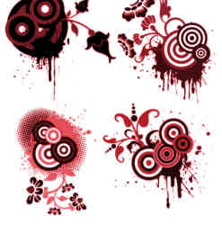 鲜血之花非主流时尚背景装饰photoshop笔刷素材
