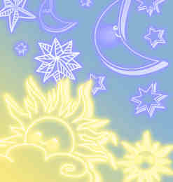 可爱卡通星星、月亮、太阳photoshop笔刷素材