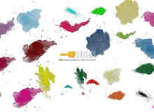 多彩油漆水彩斑迹PS笔刷素材