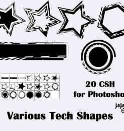 涂鸦式五角星photoshop自定义形状素材下载