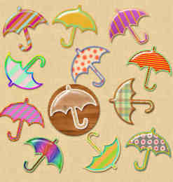 漂亮的小雨伞photoshop自定义风格素材下载