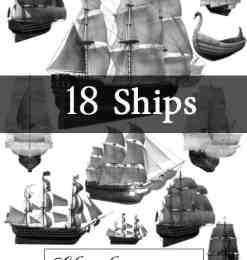 欧洲的帆船模型photoshop素材笔刷