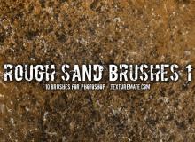 砂砾、沙子、沙漠、砂子岩石墙面纹理素材photoshop笔刷素材