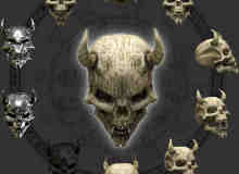 11个来自地狱的恶魔骷髅头美图秀秀素材图片png下载