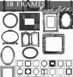 18种相框、画框、镜框photoshop笔刷素材下载