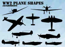 二战飞机剪影photoshop自定义形状素材 .csh 下载
