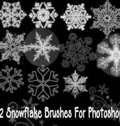 漂亮的雪花花纹、冰晶图案photoshop笔刷素材