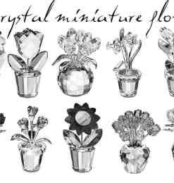 漂亮的水晶花朵盆栽工艺品photoshop笔刷素材免费下载
