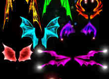 光影地狱恶魔、蝙蝠魔鬼photoshop翅膀素材笔刷