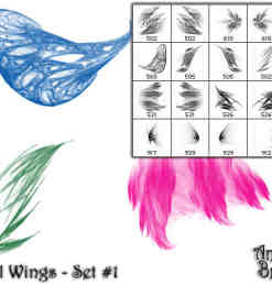 酷酷的光影分形翅膀photoshop笔刷素材#.3