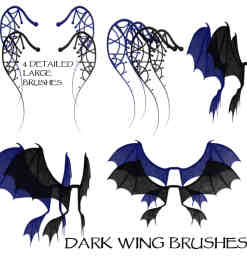 恶魔魔鬼蝙蝠翅膀photoshop笔刷素材