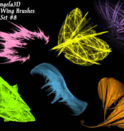 酷酷的光影分形翅膀photoshop笔刷素材#.8