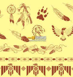 印第安土著部落装饰品photoshop笔刷素材
