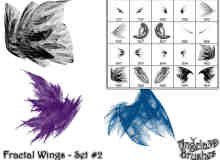 酷酷的光影分形翅膀photoshop笔刷素材#.2