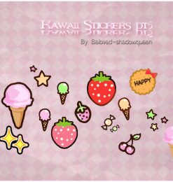 卡哇伊卡通草莓、饼干、小星星、冰欺凌美图秀秀png图片素材