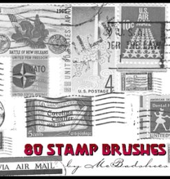 古董邮票PhotoShop笔刷素材