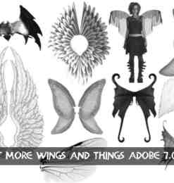 人造天使翅膀、恶魔翅膀、精灵翅膀、玫瑰翅膀等PS笔刷