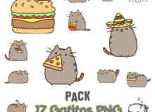 呆萌卡通猫咪PNG透明图片美图秀秀素材包