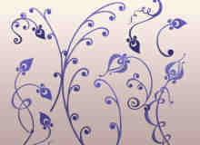 优雅的艺术花卉墙壁花纹装饰PS笔刷素材