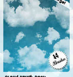 14种白色云朵效果photoshop笔刷免费下载