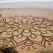 国外海滩沙画艺术欣赏
