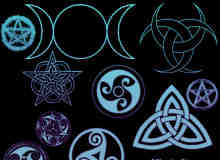 危险符号、魔法阵符号、红新月符号、民族古典符号等Photoshop笔刷