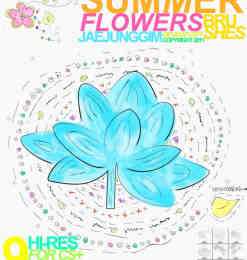 漂亮的手绘莲花、荷花图案Photoshop笔刷素材