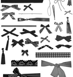 丝带、蝴蝶结、包装带、礼品带PS笔刷素材